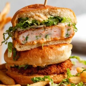 crispy prawns burger